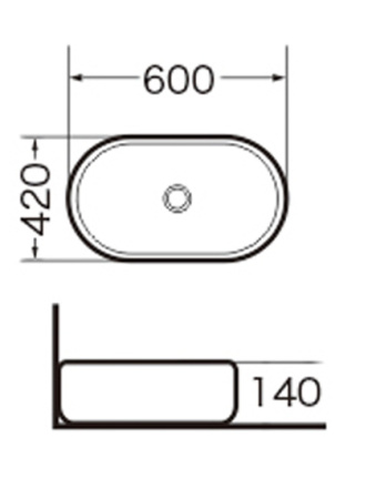 Раковина накладная (60х42) Grossman  GR-3015, белый
